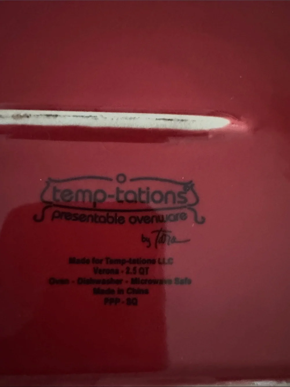 Temptations Red Ceramic Lasagna Baker w/ Lid